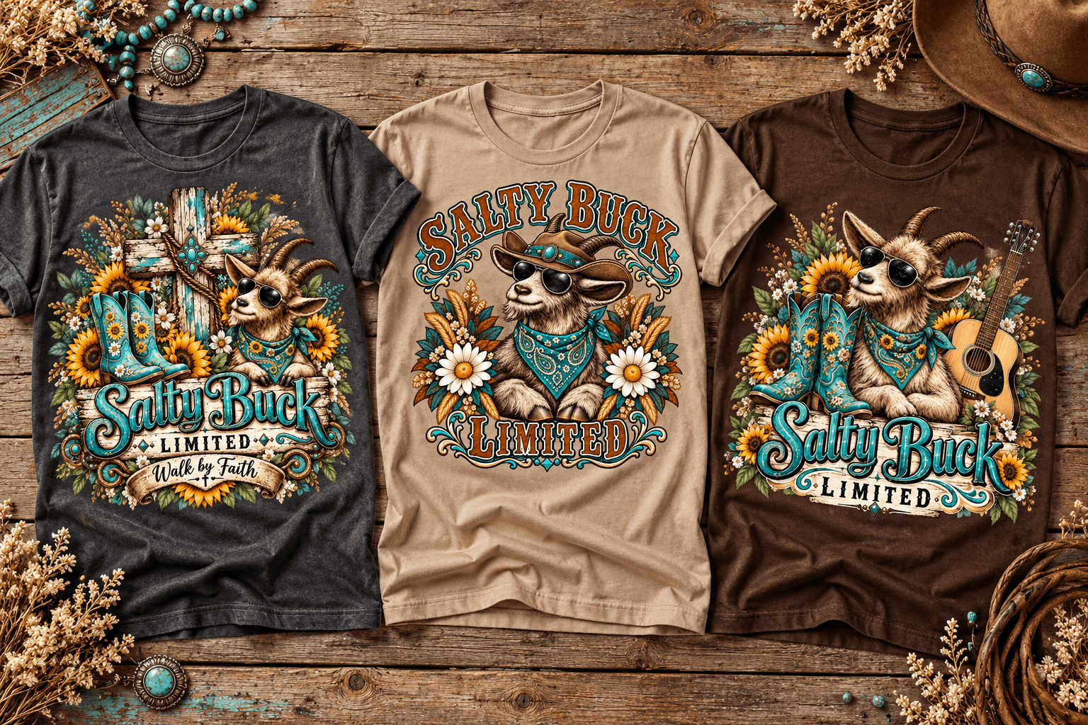 Choose any color, Salty Buck Limited apparel